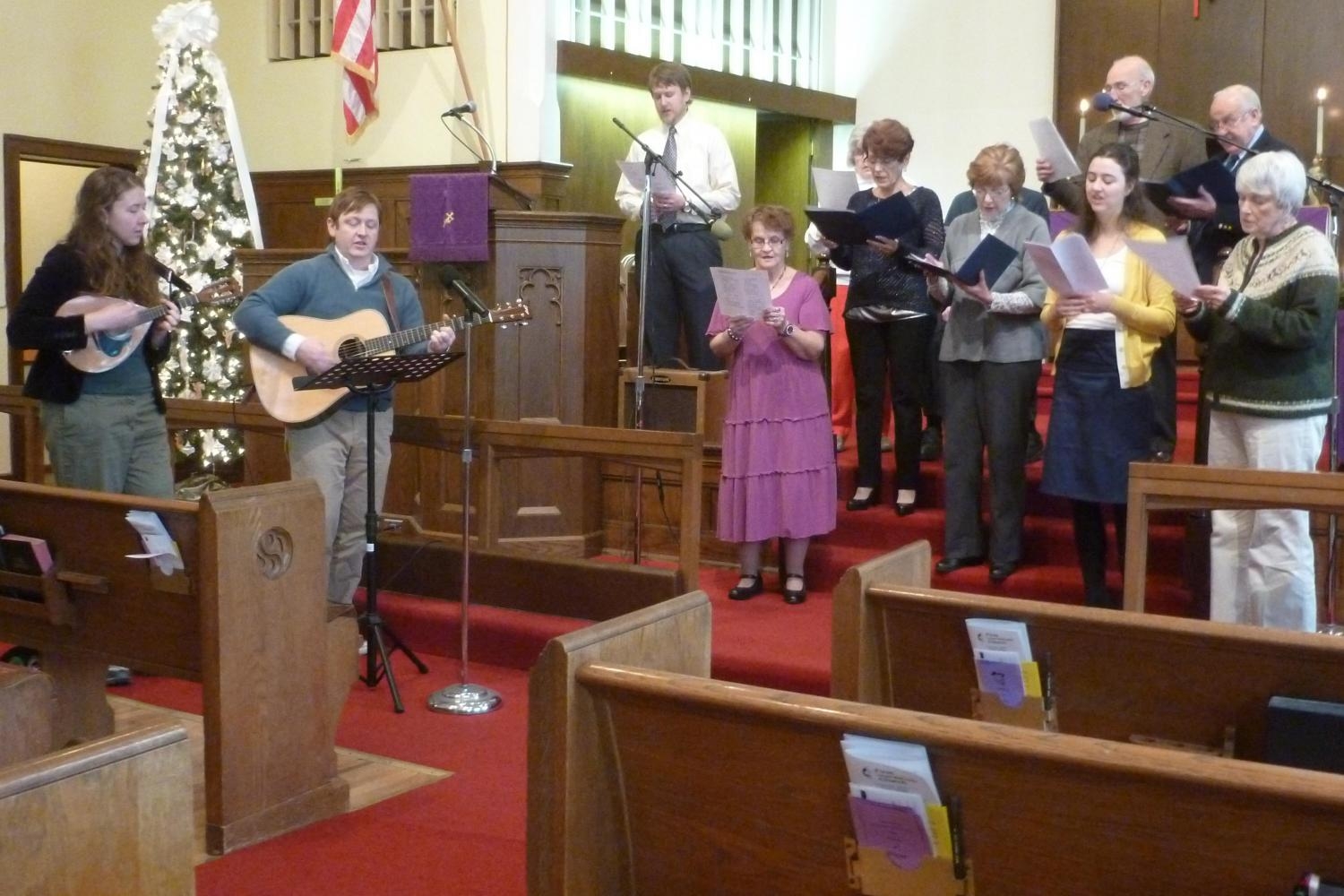 The Choir practices with Carl & Anna Gladstone for Carl's album "Advent Hymns 3"